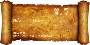 Mór Tibor névjegykártya